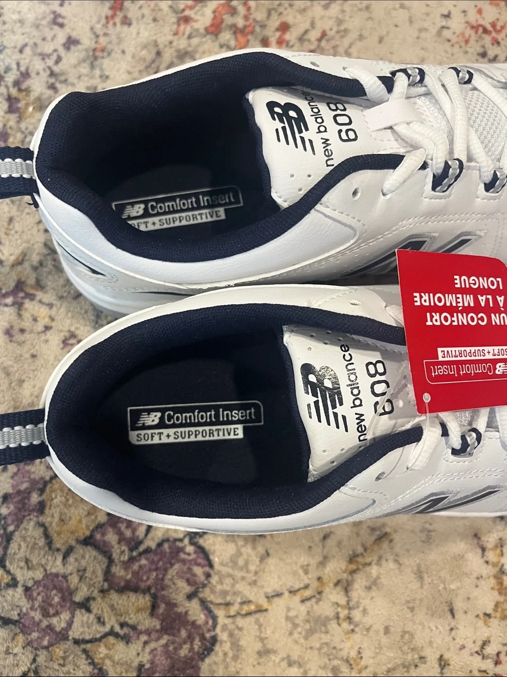 New Balance 608 Men's White and Navy Casual Sneakers
